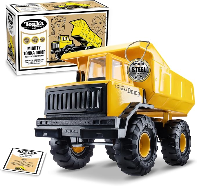 Tonka Retro Collector's Edition - Made with 2X More Steel, Kids Construction Toy, Metal Truck, Toy Truck for Boys and Girls, Kids, Toddlers, Ages 3+, Mighty Dump Truck - Amazon Exclusive
