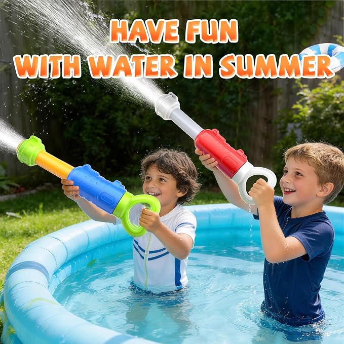 4 Pack Water Gun for Kids - 40 Feet Long Range, Large Capacity Water Blaster, Summer Water Toys Outdoor Pool and Beach Toy for Boys Girls Ages 4-8 8-12