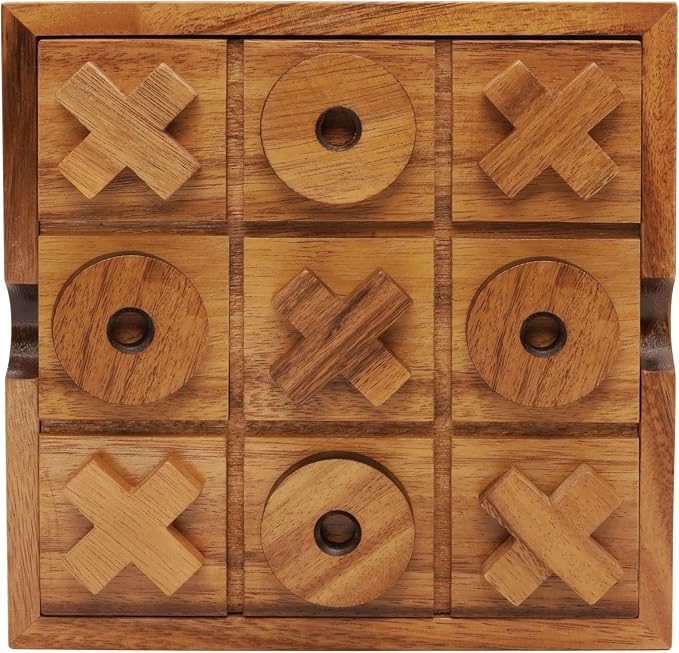 BSIRI Extra Large Tic Tac Toe Board Games - Ideal for Games, Family Games and Game Night for Adults, Farmhouse Decor for Coffee Table Decor, Unique Gifts for All Occasions (8.6 Inch)