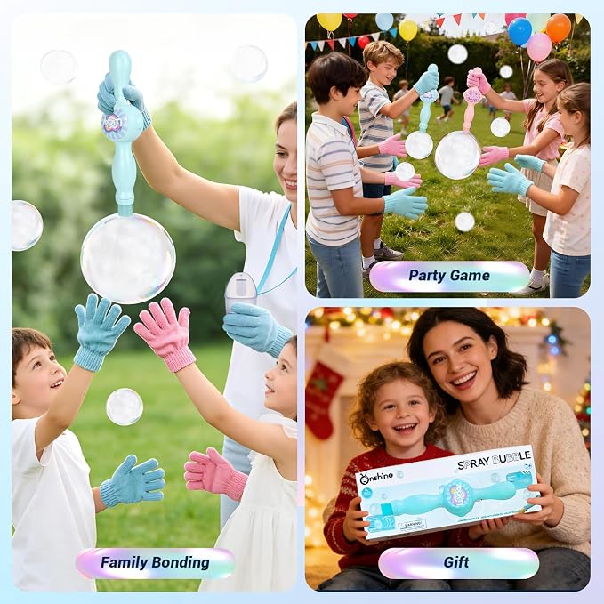 Fog Bubble Wand, Elastic Fog Bubble Machine for Kids, Pink | Creates fog-filled elastic bubbles for parent-child play, outdoor fun and simple science-style interaction.