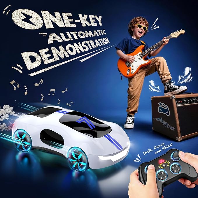 AEROQUEST Gesture Sensing RC Stunt Car for 6+ Years Old Boy and Girl Gift | Remote Control Stunt Drift USB-C Charging Light Spray Sound Gesture Sensing Spotrs Birthday Holiday 6 7 8 9 10 11 12