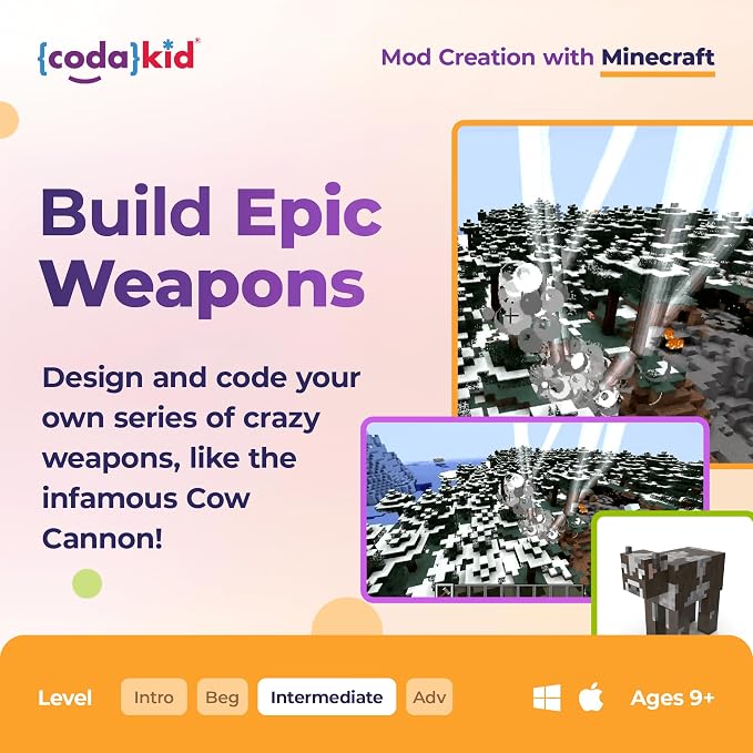 Coding for Kids with Minecraft - Ages 9+ Learn Real Computer Programming and Code Amazing Minecraft Mods with Java - Award-Winning Online Courses (PC & Mac)