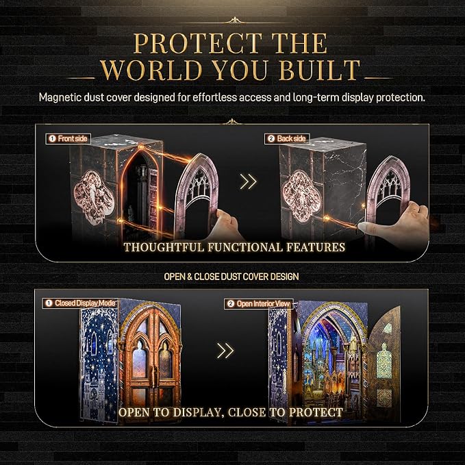 2 Pack 3D Architecture Building Model Kit with LED Lights, Dust Cover, Openable Door, Easy Assembly in 2-3 Hours, DIY Craft Gift for Adults Teens Home Decor (Duomo di Milano+Notre-Dame Basilica)