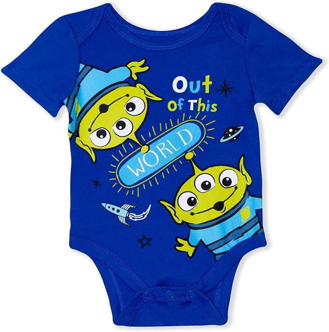 Disney Baby Toy Story Mickey Mouse Cars Winnie the Pooh Boys 3 Pack Bodysuit Creeper for Newborn and Infant