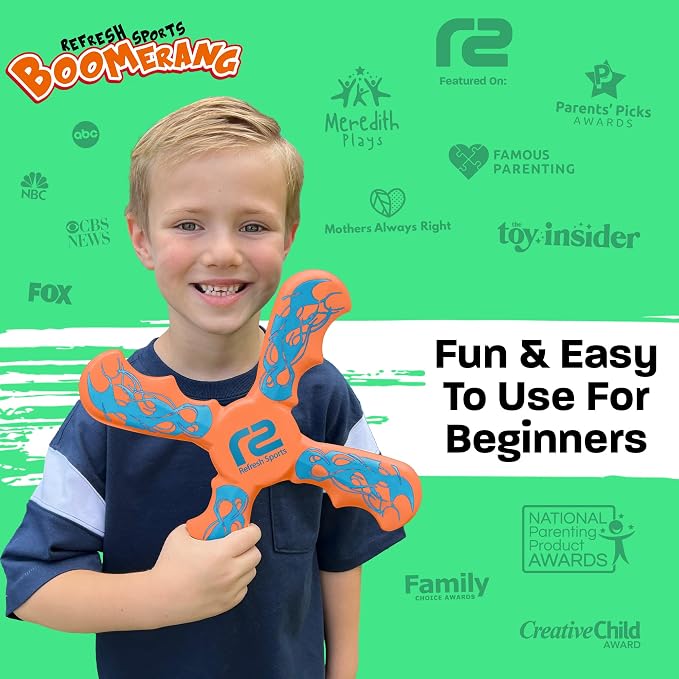 Boomerang for Kids - Best Gifts for Boys & Girls Gift Ideas - Kids Gift & Fun Summer Outdoor Presents Toys - Beach Toys Fun Toddler Toys Birthday Party Favors & Goodie Birthday Gifts for Kids