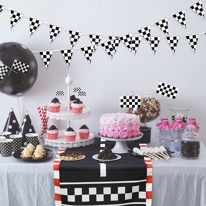 10 Feet Race Car Party Supplies, Racetrack Floor Runner Decorations, Long Racetrack Floor Running Mat Race Car Table Cloths for Racing Birthday Party Games Sport Event Festivals Decorations