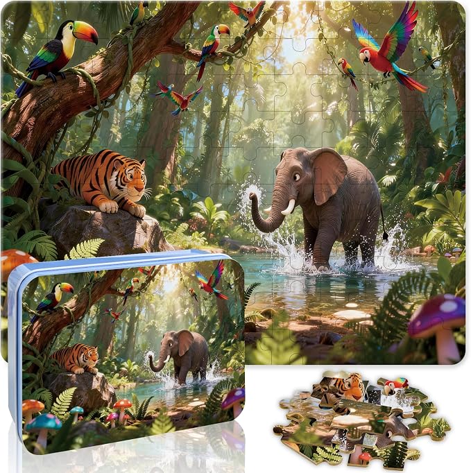100 Pieces Puzzles for Kids Ages 4-8, Elephant Educational Kids 100 Piece Puzzle, Children Jigsaw Puzzles Kids Puzzles, Educational Learning Puzzle Toys for Girls and Boys