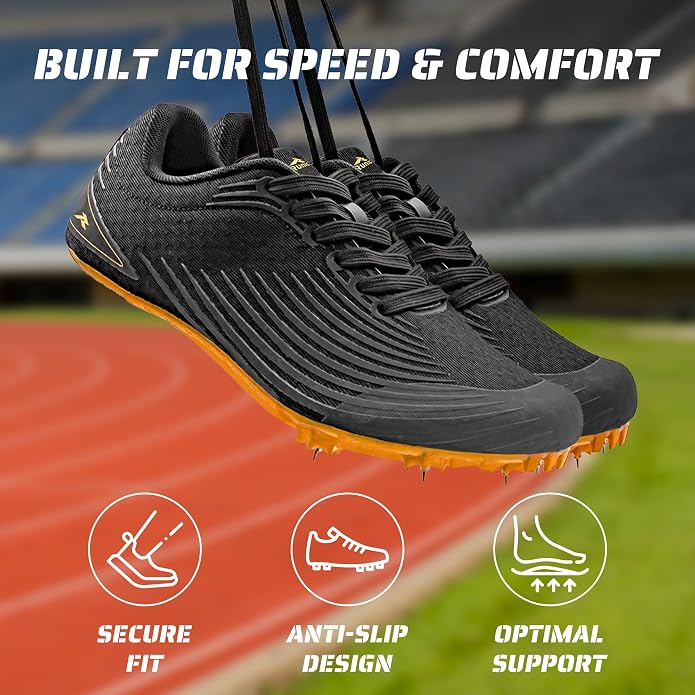 RUNIC Track & Field Shoes for Men, Women & Kids – Pro Running Spikes for Sprint, Race & Training – 7 Spikes + Extra Spikes & Wrench (US Men Size)