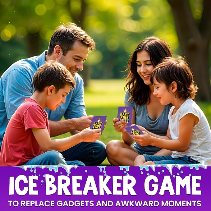 QUOKKA Family Conversation Cards Game - Break the Ice Game for Kids and Families - Icebreaker Cards with 500+ Questions - Family Game for Kids 8-12 - Perfect for Families Games Night I Travel Version