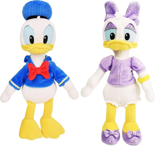 Disney Junior Donald and Daisy Duck Beanbag Plushie 2-Pack, Stuffed Animals, Kids Toys for Ages 2 Up by Just Play