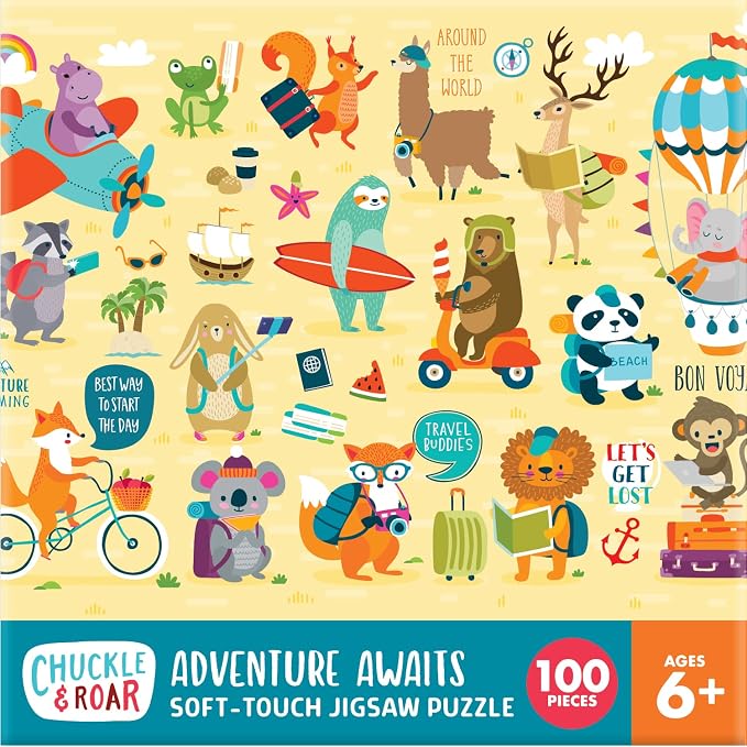 Chuckle & Roar Adventure Awaits 100-Piece Jigsaw Puzzle - 11 x 15 in - Screen-Free Play Puzzles for Kids - Fine Motor Skill Development 100-Piece Set for Kids