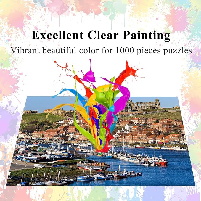 Jigsaw Puzzles for Adults 1000 Pieces, Whitby Interlock Perfectly Letter on Back No Dust, Home Decor Birthday Party Toy for Men Women Elders Seniors (27.5"x19.6"), 1:1 Poster