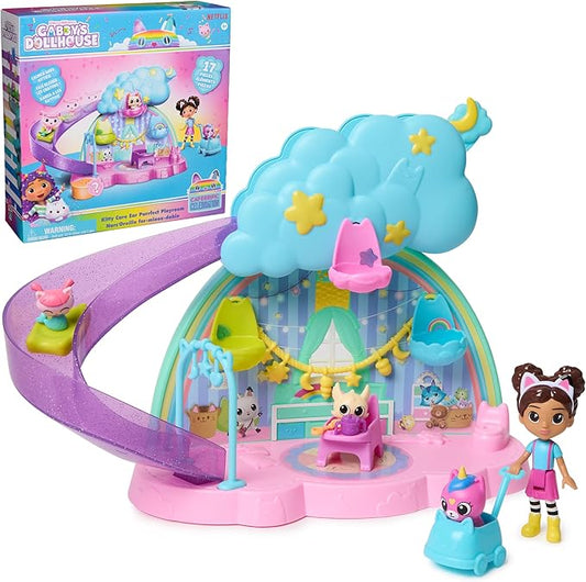 Gabby's Dollhouse Kitty Care Ear Purrfect Playroom – 17-Piece Playset with 4 Toy Figures, Dollhouse Furniture, Doll Accessories & Baby Doll Stuff for Kids Ages 3+