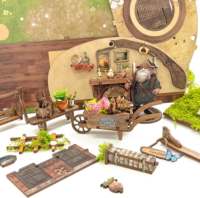 DIY Miniature House Kit - Forest-Themed Dollhouse Kit | Blind Box Design, Stress-Relief Craft, 3D Wooden Puzzles for Adults & Teen- The Magic Ring House (SQ-59)