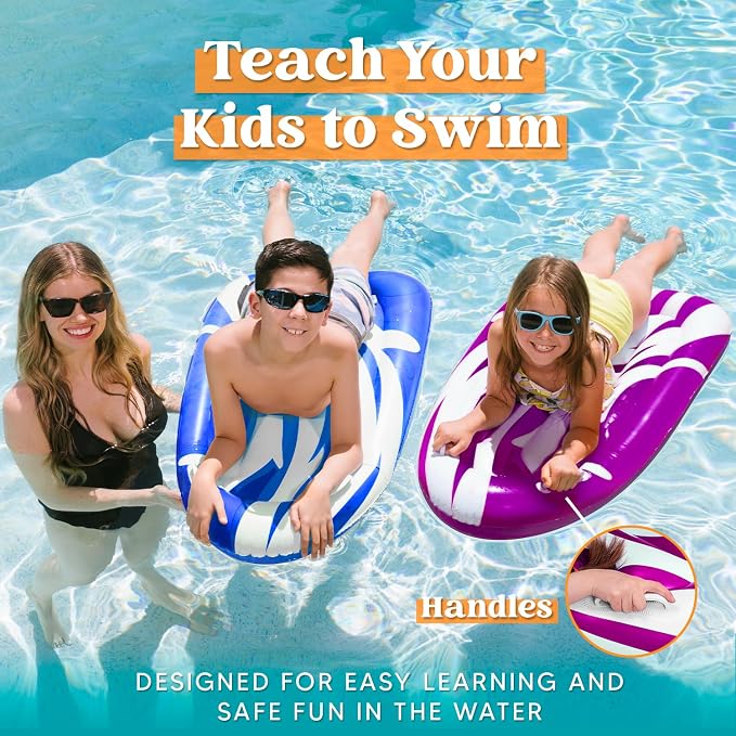 JOYIN 2 Pack Inflatable Body Boards for Water Slides, Swimming Pool Floating Learn to Swim, Summer Water Fun Toy for Kids
