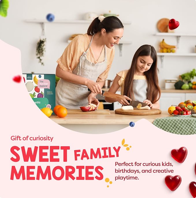 Baketivity Fantastic Fruit Box – Birthday Gift for Kids – Nutrition STEM Activity Kit with Recipes & Crafts – DIY Fruit Gummies Kit & Educational Food Science Set