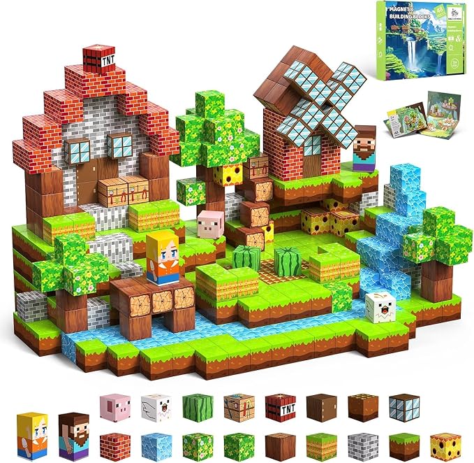 48 PCS Magnetic Blocks - Magnetic Building Blocks for Kids, Magnetic Cubes Sensory Toy for STEM Boys and Girls Christmas Birthday Gifts