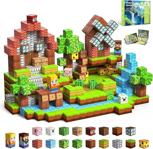 48 PCS Magnetic Blocks - Magnetic Building Blocks for Kids, Magnetic Cubes Sensory Toy for STEM Boys and Girls Christmas Birthday Gifts