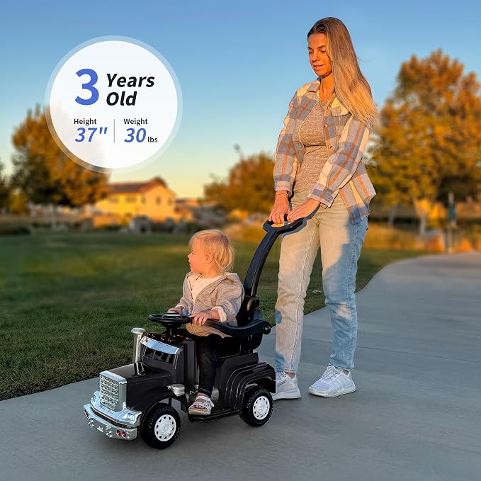 Outfunny 3-in-1 Ride on Push Car for Toddler 1-3 Years with Handle & Music