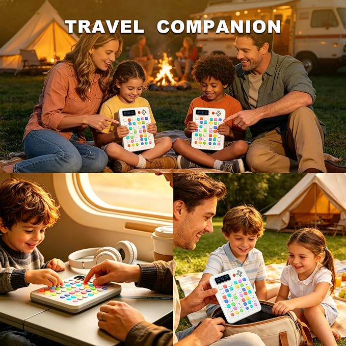 Smart Color Sudoku Console,Handheld Travel Logic Game–500 Screen‑Free Challenges,Quiet Brain Teaser for Kids/Adults/Seniors,Car Rides&Indoor Recess-Color Guidance,Adjustable Voice Prompts