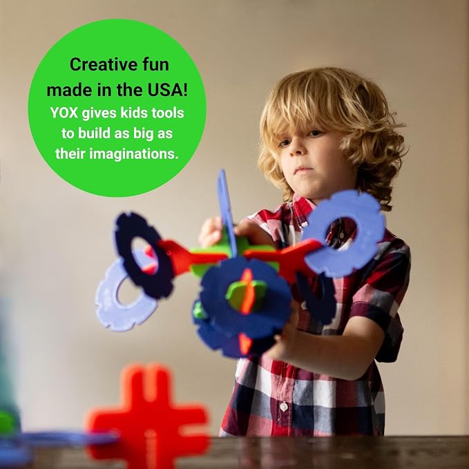 YOX Megabuilder, Creative Educational Building & Construction STEM Toy Set for Kids, Learning Toys for Children Ages 4-10, Boys & Girls Fun Gift, Classroom Supplies, 152 Parts, Storage Bin Included