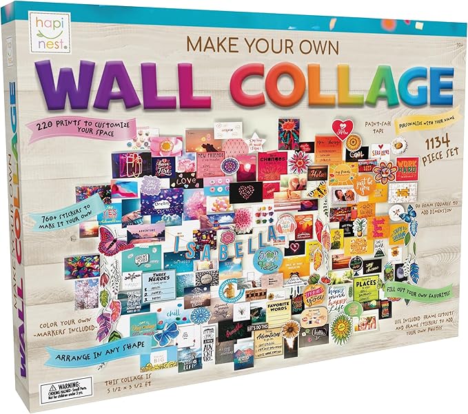 Hapinest DIY Wall Collage Kit for Tween and Teen Girls, Gifts for Ages 10 11 12 13 14 Years Old and Up Cute Trendy Bedroom Room Décor