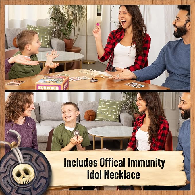 Exploding Kittens Survivor: Let’s Go to Rocks Game for Ages 8+, 2 to 6 Players, Strategy and Challenge Party Game with Rocks, Cards, and Immunity Necklace.