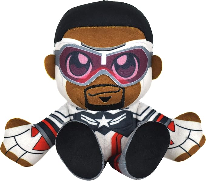 Bleacher Creatures Marvel Captain America (Falcon Cap) 8" Kuricha Sitting Plush - Soft Chibi Inspired Toy