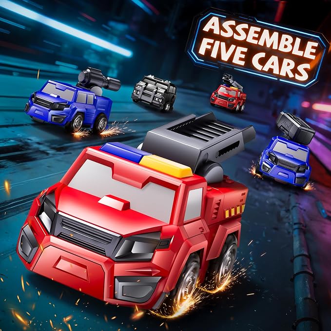 Gifts for 3 4 5 Year Old Boys, Toys for 3 4 5 Year Old Boys, 5-in-1 Transform Robot Toys for Boys 4-6, Easy DIY Assembly, 3 4 5 Year Old boy Birthday Gifts, Ideals Toys for Boys, Kids Toys