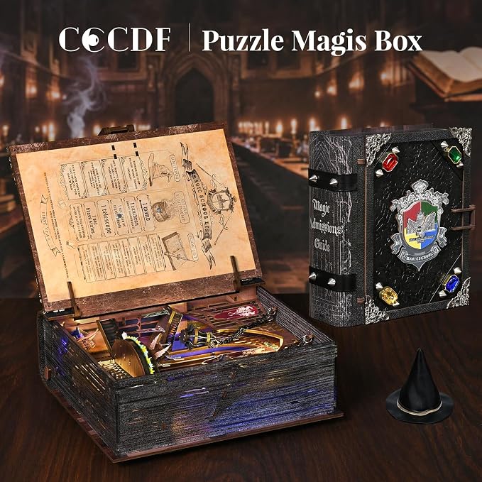 CCCDF Book Nook Kit - DIY Miniature House Kit for Adults, Teens, Booknook Tiny House Bookshelf Decor 3D Wooden Puzzle, Gifts for Family, Friends (Magic Admissions Guide)