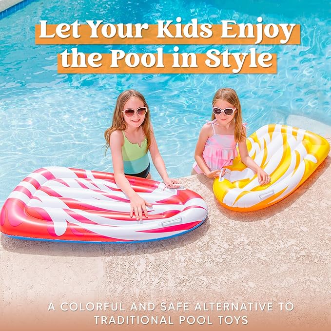 JOYIN 2 Pack Inflatable Body Boards for Water Slides, Swimming Pool Floating Learn to Swim, Summer Water Fun Toy for Kids