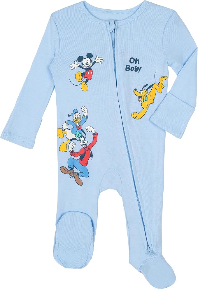 Disney Baby Boys' 2-Pack Footed One-Piece Sleep N' Play Newborn to Infant
