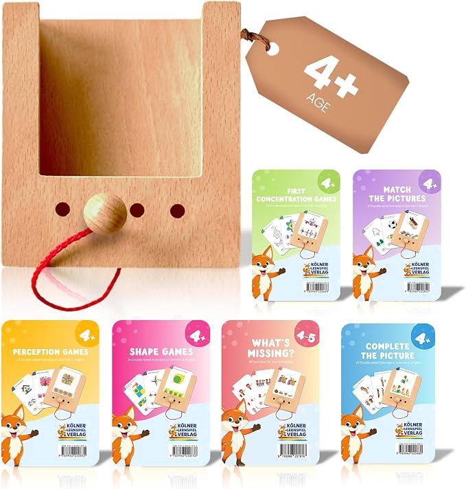 Puncho – Teach Your Kids to Solve Problems – Montessori Self-Correcting Wooden Learning Game – 144 Flash Cards with 288 Learning Exercises – Educational Gift for Boys & Girls Ages 4+