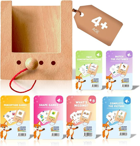 Puncho – Teach Your Kids to Solve Problems – Montessori Self-Correcting Wooden Learning Game – 144 Flash Cards with 288 Learning Exercises – Educational Gift for Boys & Girls Ages 4+
