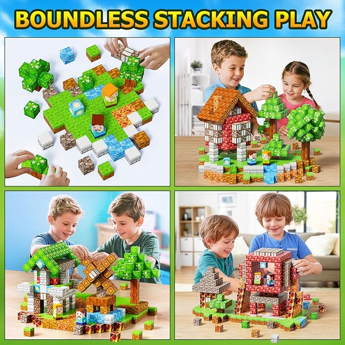 Magnetic Blocks, Magnetic Building Blocks,STEM Constructions Magnet Blocks for Kids, Boys and Girls Age 3+ Years Old, Building Toys Gifts for Kids 84PCS 1" Large Size