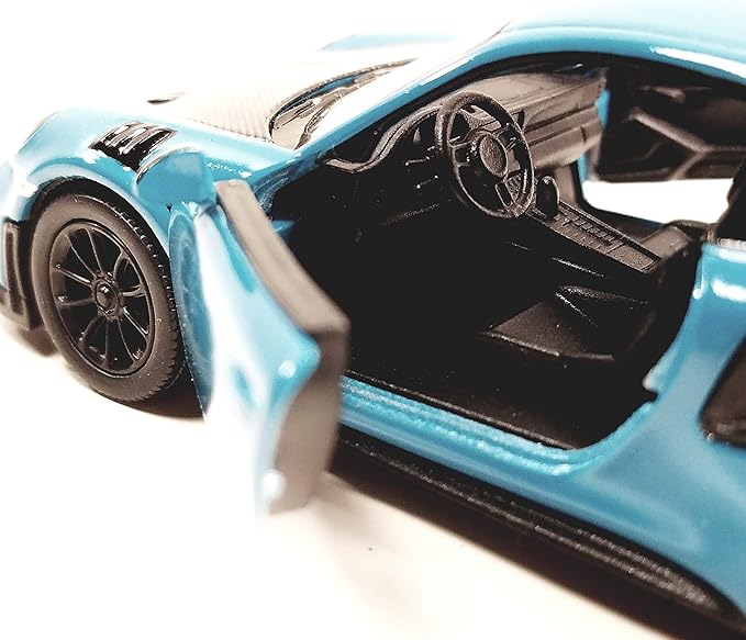 KiNSMART 2010 Porsche 911 GT2 RS Aqua Blue 1/36 Scale Diecast Metal Model Toy Sports Car