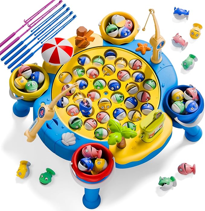 ORANGE OCEAN 70 PCS Magnetic Fishing Games for Kids Ages 4-8, Toddler Board Games for Kids 4-6 8-12, Toys for 3 4 5 6 Year Old Boys Girls, Ideas Birthday Gifts for Boys Girls 3-5 6-8