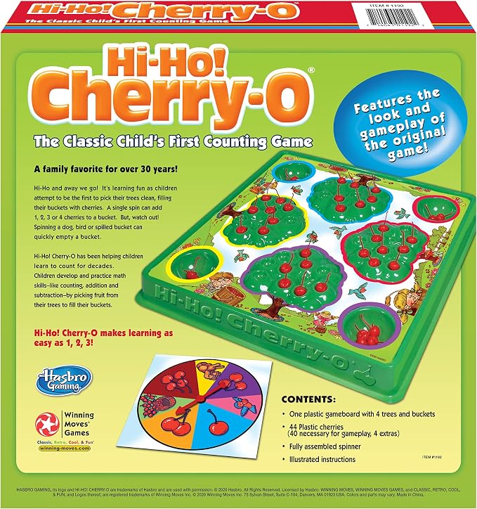 HI-Ho Cherry-O by Winning Moves Games USA, the Classic Child's First Counting Game, for 2 to 4 Players, Ages 3+