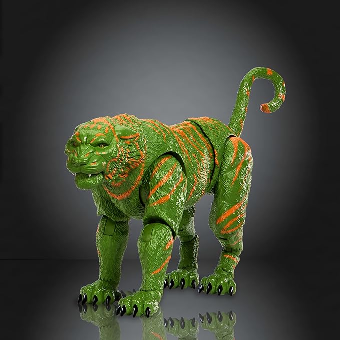 Masters of the Universe Chronicles Action Figure Battle Cat, 6.5 Inch 2026 Movie Accurate, Glass Eyes & Articulated Jaw, Tiger with Saddle & Armor