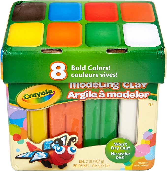 Crayola Modeling Clay in Bold Colors, 2lbs, Gift for Kids, Ages 4 & Up (Pack of 8)