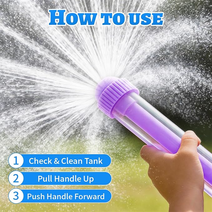 Firework Spray Water Blaster, 8 Pack Pull Out Squirt Gun Water Soaker Toys, Watergun Bulk for Pool Party Summer Outdoor Water Games, Water Blaster Toys for Kids Adults