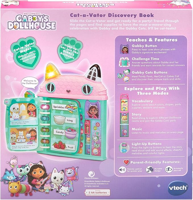 VTech Gabby’s Dollhouse Cat-a-Vator Discovery Book