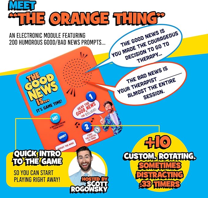ALL THINGS EQUAL The Good News is Game, Electronic Family Party Game for Kids & Adults, Funny Fill-in-the-Blank Activity, Conversation Starter Card Set for Family Night, Teen and Adult Parties