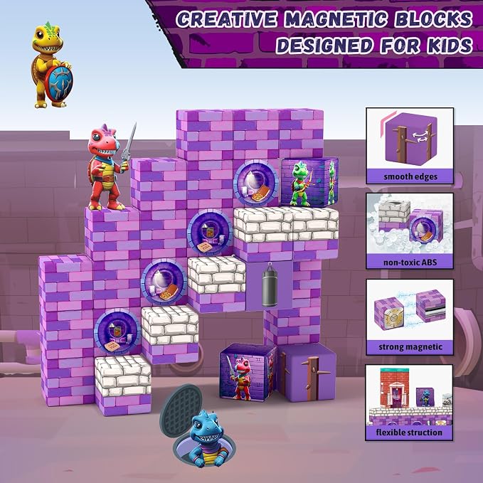 Girigi Toys for Age 5-7,Magnetic Blocks Village World,Kids Toys for 3 Year Old Boys and Girls, Birthday Gifts for Kids