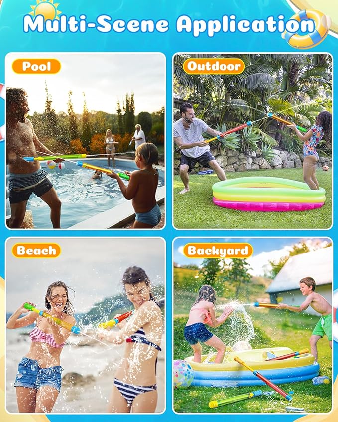 24 Pack Water Gun Squirt Toys for Kids Adults: Outdoor Blaster Water Guns for Kids Age 3-4-5-8-12 Bulk - Fun Water Squirter Toy for Swimming Pool Beach Summer Outside Party Games
