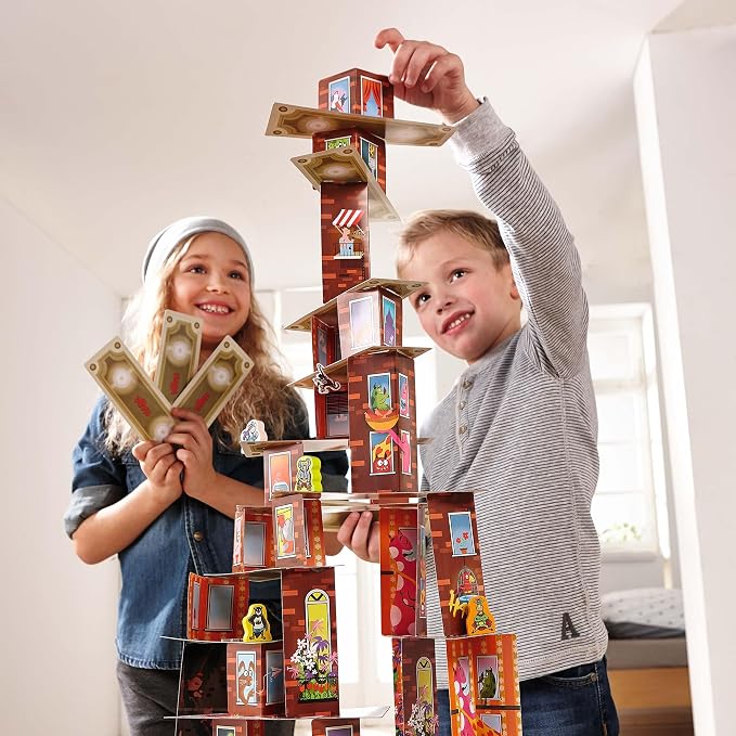 HABA Rhino Hero Super Battle - Exciting 3D Stacking Board Game for Kids & Adults, Fun Family Games, Stacking Card Games for Kids, Made in Germany
