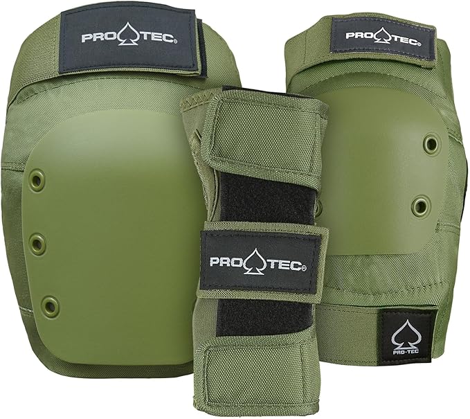 Pro-Tec Street 3-Pack Pad Set - Protective Gear for Skateboarding, Roller Skating, Scooter, Bicycling