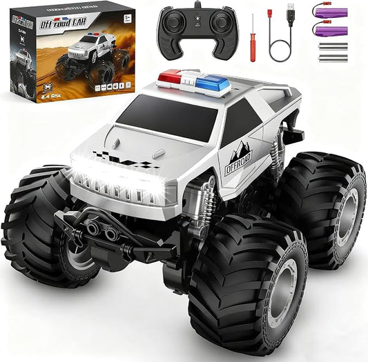 Remote Control Car, All Terrain Remote Control Truck, RC Cars with 360 Degree Spins, Pickup-Style Toy Car with Light, Rechargeable RC Truck for Boys Girl Kids 4-7 8-12 6-8