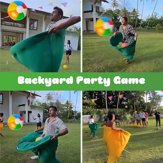 Granny Pants Yard Game, 4Pcs Granny Pants Outdoor Game for Adults and Kids, Giant Outdoor Tossing Games with 4 Oversized Pants & 12 Bouncy Balls, Family Reunion Party Field Game Set