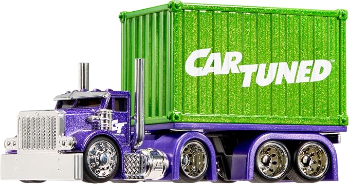 CarTuned™ Rig$ Container Case- Sneaky Pete, Purple and Green DieCast Truck, Style 2